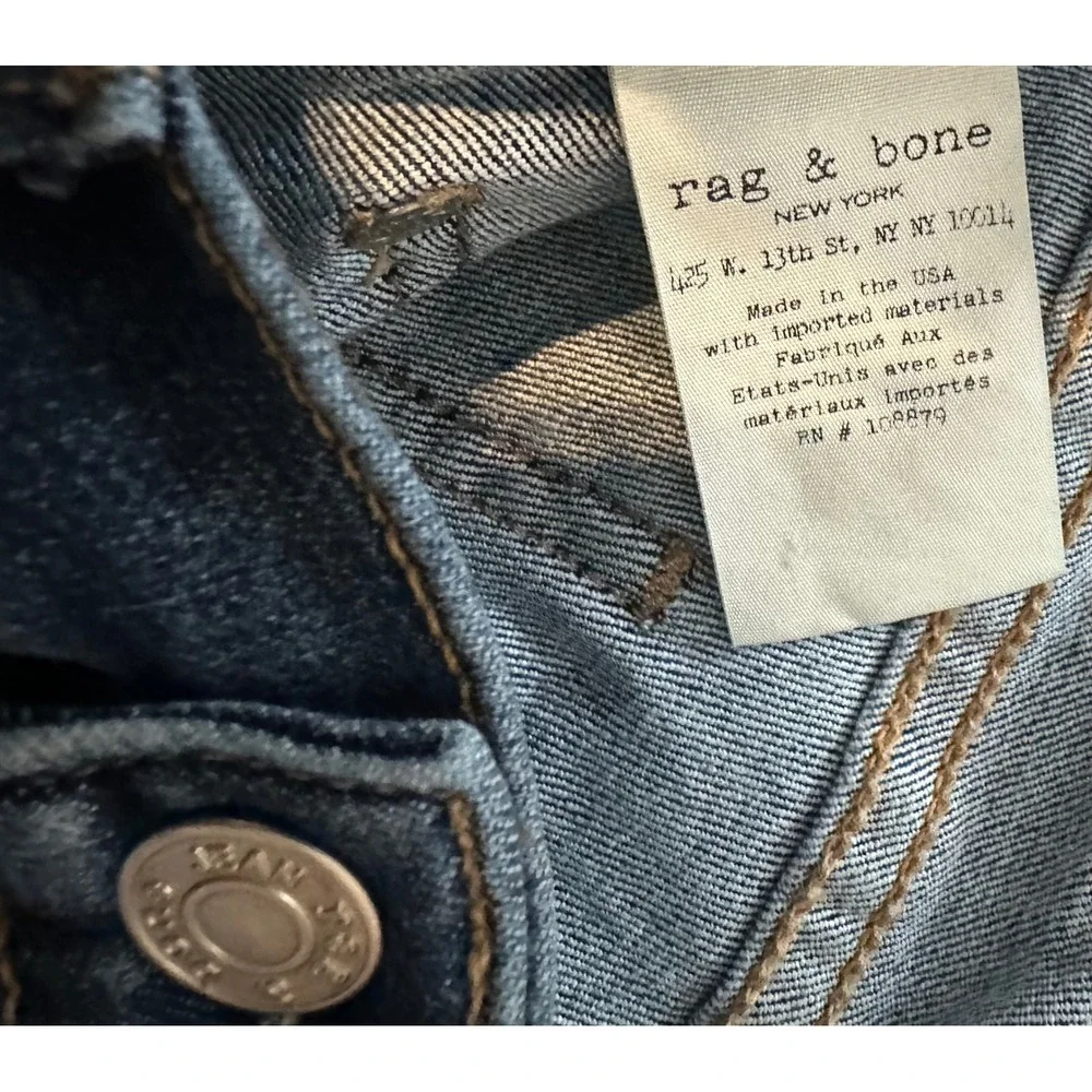 Rag & Bone JEAN Rae Capri Slim Jeans Dark Indigo W1526K122RAE Size 27